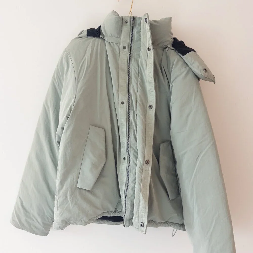 Daily Paper Joel Puffer Jacket Hooded Coat Iceberg Green (Never Worn) S
